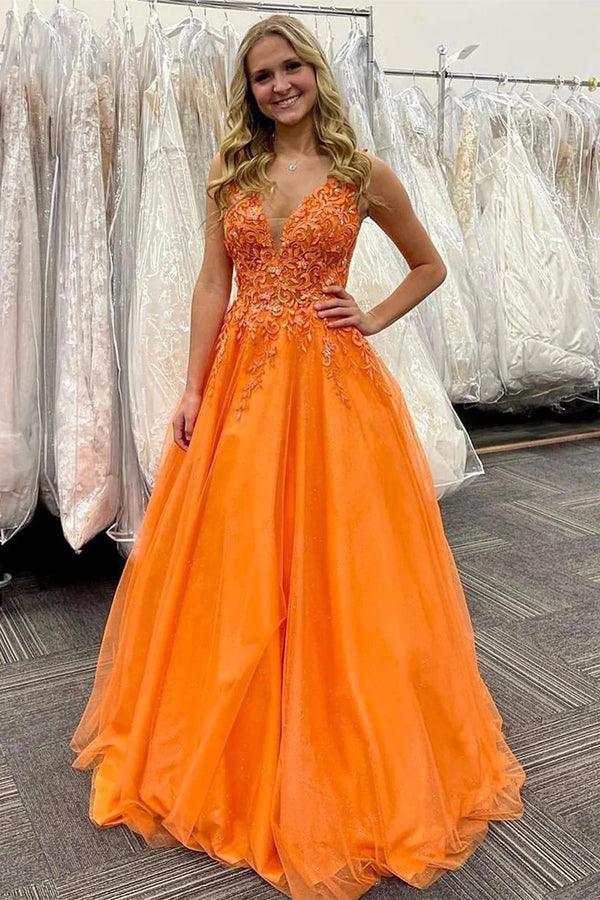 orange prom dresses